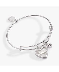 Браслет-обруч Абуэла с перламутровыми сердечками Alex and Ani, Silver