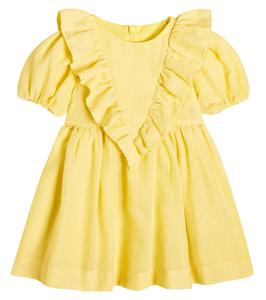 Детское платье из смесового хлопка Stella Mccartney Kids, желтый