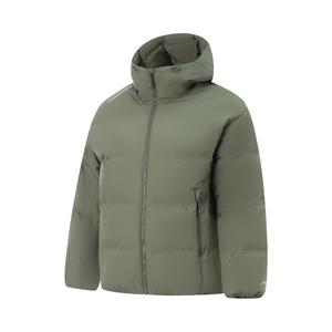 LINING Унисекс серая пуховая куртка с контрастной строчкой, Gray Army Green