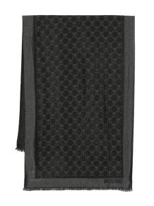 Moschino шарф из ткани ламе с логотипом, черный