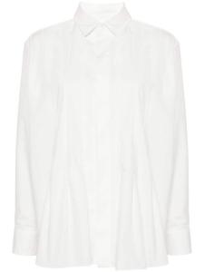 sacai поплиновая рубашка со складками, белый