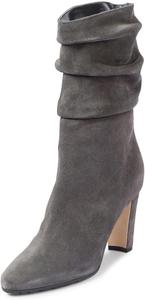 Женские ботильоны с высоким толстым каблуком miss left, свободной посадкой, из замши, на голенище, с закругленным носком, удобные, зимние, для вечеринок и повседневной носки, размеры US 4-16, Deep Gray Suede