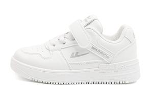 Антискользящие износостойкие низкие детские скейтбординговые туфли Warrior White Kids