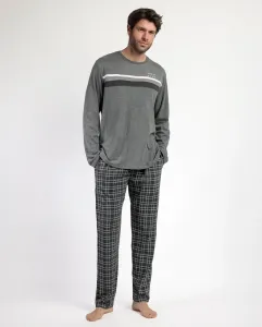Длинная мужская пижама из серого хлопкового трикотажа Admas, темно-серый