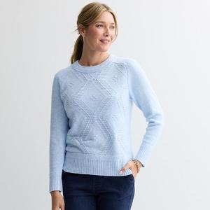 Женский свитер с ажурным узором аргайл Croft & Barrow, Secret Peri