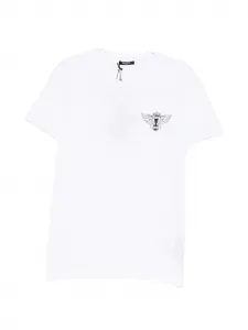 Футболка с круглым вырезом и графическим принтом BALMAIN, белый