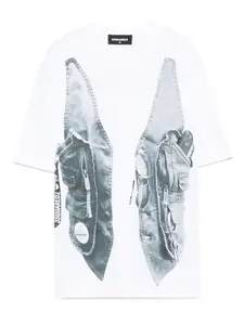 Футболка с trompe l'oeil-print DSQUARED2 KIDS, белый