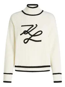 Свитер с вышитым логотипом KARL LAGERFELD, белый