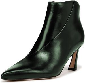 Женские офисные ботильоны XYD, короткие, стиль с острым носком, боковая молния, невысокий каблук, деловая повседневная обувь, Dark Green