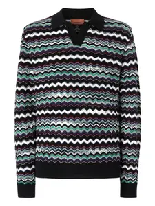 Рубашка-поло с шевронным узором Missoni, синий