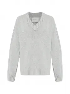 Вязаный свитер с V-образным вырезом Dan Lisa Yang, серый