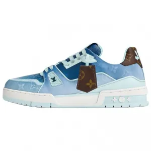 LOUIS VUITTON Кроссовки Skateboard Low Top из коровьей кожи Trainer, мужские, Blue