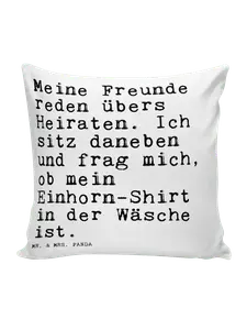 Подушка Mr & Mrs Panda 40x40 Meine Freunde reden übers, белый