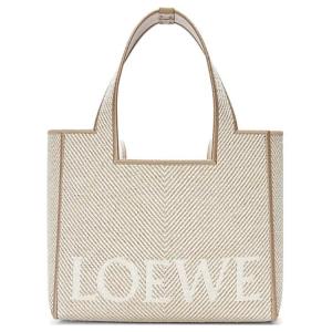 Холщовая сумка-шоппер, шоппер, сумка для покупок, маленькая женская сумка из натурального льна LOEWE, basic set (bag+dust bag)