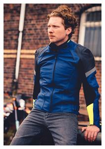 Кожаная комбинированная куртка C-1101 Rekurv, синий