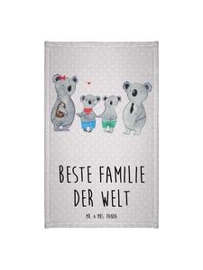 Mr. & Mrs. Panda Набор из двух полотенец с изображением семейства коал и надписью, пастельно-серый цвет