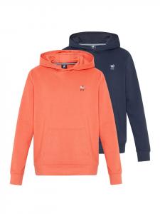 Базовая толстовка/худи оранжевого/темно-синего цвета Polo Sylt
