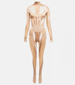 Комбинезон с вставками Mugler, Powder/Nude 01