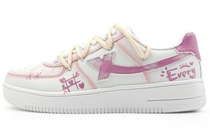 XTEP Кроссовки Air Force One с антискользящим покрытием, износостойкие, низкие, женские, розовые, белые