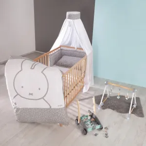 Комплект для кровати с балдахином roba miffy, 4 предмета, с постельным бельем, бортиками и балдахином Roba, серый