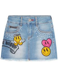 Юбка из денима Smile Philipp Plein Junior, синий