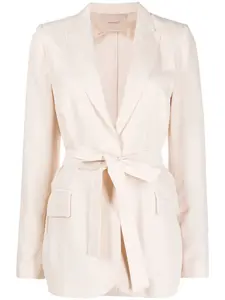 Однобортный блейзер с поясом Twinset, розовый