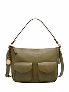 Женская кожаная сумка через плечо Fossil зеленого цвета с отделением для смартфона (ZB11160316)