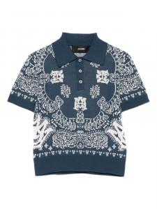 Футболка-поло AMIRI KIDS из хлопка, синий