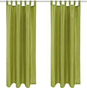 Шторы Alessia, упаковка 2 шт., непрозрачные, с петлями, размеры: 140x175 см, цвет: зеленый Arsvita