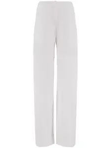 Брюки из смесового льна с нашивками Ferragamo, белый