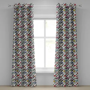 Шторы на люверсах ABAKUHAUS с морскими животными, разноцветные шапки, кепки и шарфы с арктическими животными, рисунок с рисунком холодной зимы, декоративные двухпанельные шторы на окно, 280 см x 260 см, разноцветные