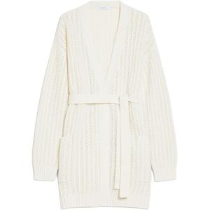 Кардиган с поясом Max Mara Balzac с длинным рукавом MaxMara, белый