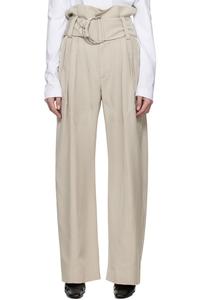 Брюки с поясом на кольцах D-образной формы Jw Anderson, серый