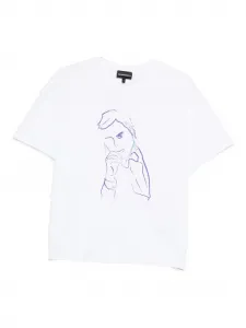 Футболка с графическим принтом Emporio Armani, белый