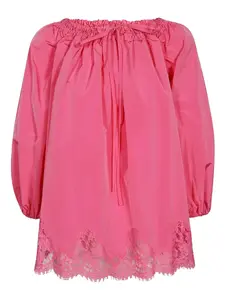 Блузка с кружевной отделкой Ermanno Scervino, розовый