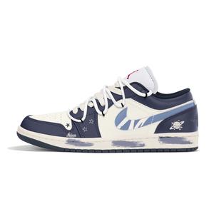 Jordan Air 1 износостойкие низкие баскетбольные кроссовки мужские white blue