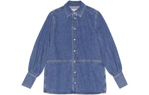 Футуристическая джимсовая рубашка GANNI, темно-синий