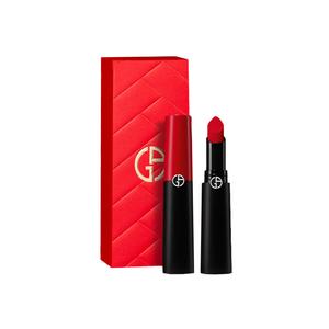 GIORGIO ARMANI AMANI Valentine's Day Limited Edition Nude Mist Power Red And Black Tube помада матовая легко растушевывается осветляющая 3,1г