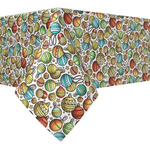 Квадратная скатерть, 100% полиэстер, 70x70 дюймов, Рождественский мультяшный праздник