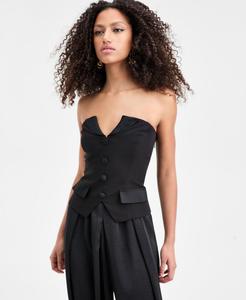 Женский топ без бретелей в стиле смокинга Bar III, Black