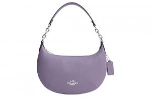 COACH Кожаная сумка Пэйтон большая женская через плечо серебристая и светло-фиолетовая