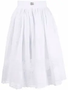 Расклешенная юбка миди с цветочным принтом DOLCE & GABBANA, белый