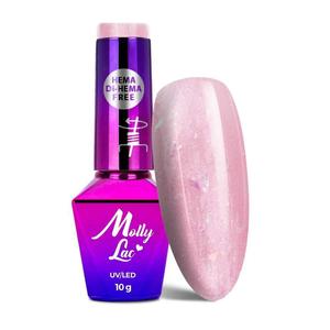 MollyLac Sparkling French Wedding mermaid HEMA/Di-HEMA Free 10 г гибридного лака для ногтей № 706