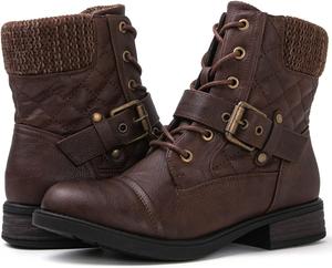 Женские ботильоны GLOBALWIN, модные боевые ботинки, 2102Brown