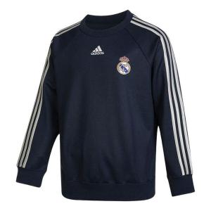 Толстовка Men's adidas Stripe Logo Pattern Embroidered Round Neck Pullover Autumn Blue, синий