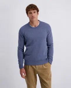 Свитер с вырезом «лодочка» 55% шерсть, мужской, небесно-голубой Pierre Cardin