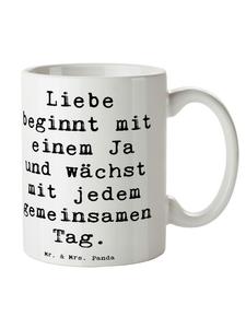 Свадебная кружка с надписью Любовь белого цвета Mr. & Mrs. Panda