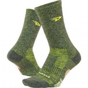 Носок Woolie Boolie 6 дюймов DeFeet, цвет Loden Green/Neon Yellow