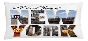 ABAKUHAUS США Чехол на подушку, Нью-Йоркский коллаж, моющийся, с застежкой-молнией. Чехол для подушки с односторонним принтом односторонних прозрачных цветов, 90 x 40 см, многоцветный
