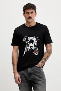 Хлопковая футболка Hugo, черный